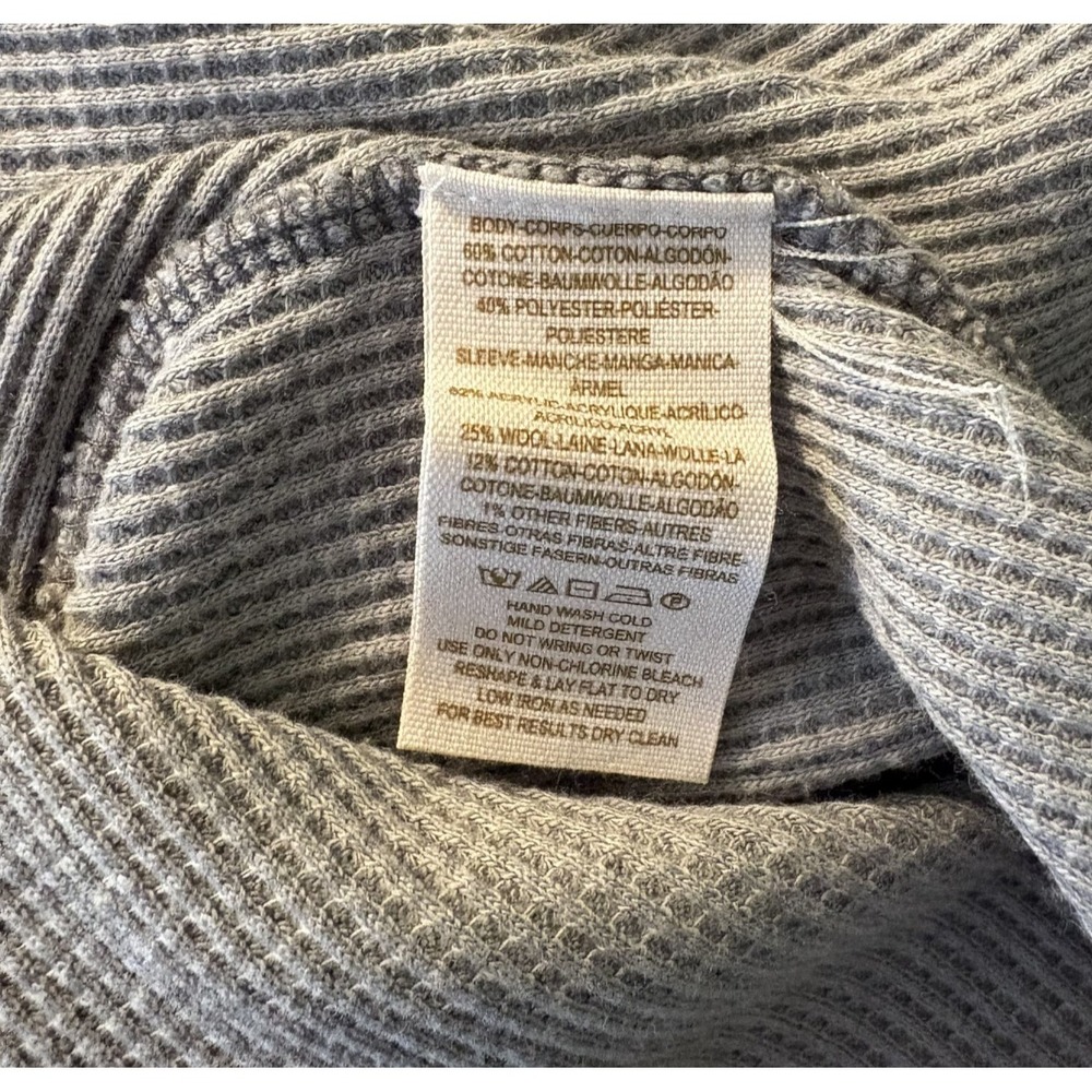 We the Free Waffle Knit Thermal Top Sz L Freedom Graphic Elbow Patches Boho USA - Picture 8 of 11